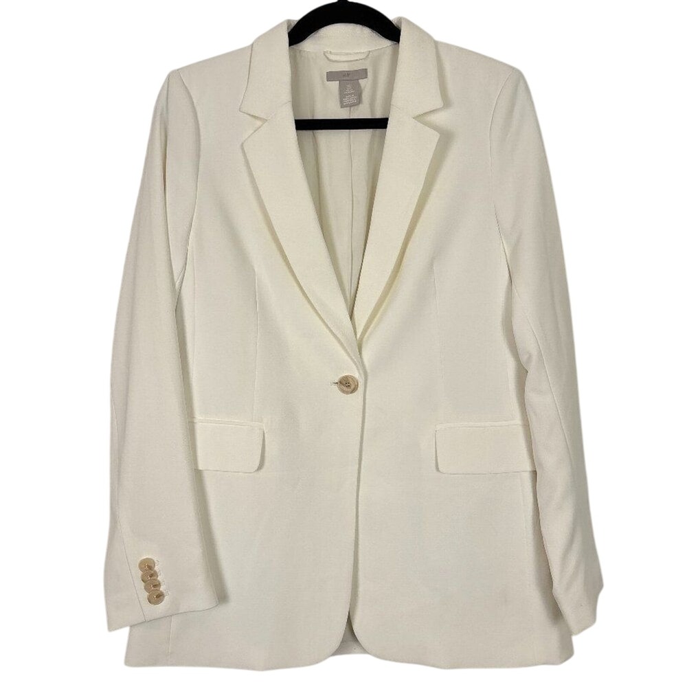 H&M Classic Cream Blazer Women's Size‎ Small Preppy Structured Chic